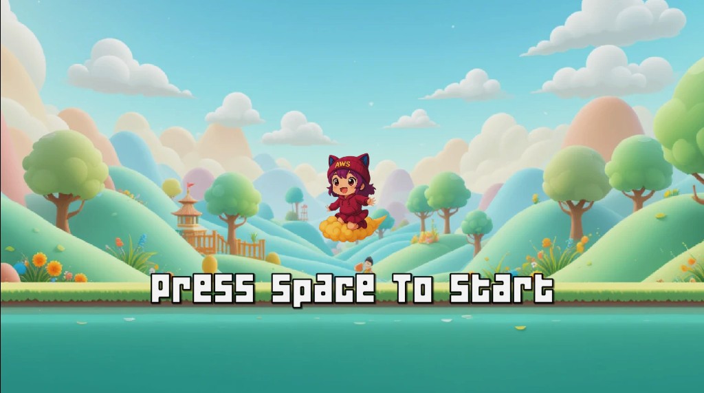 Flappy Awie press space to start screen