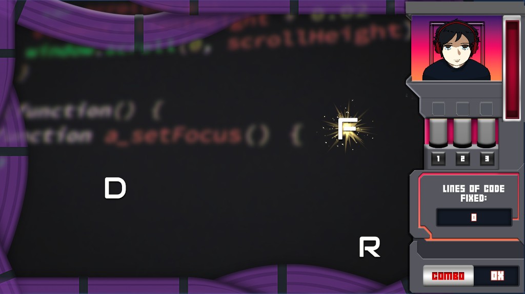 Gameplay with floating letter targeting