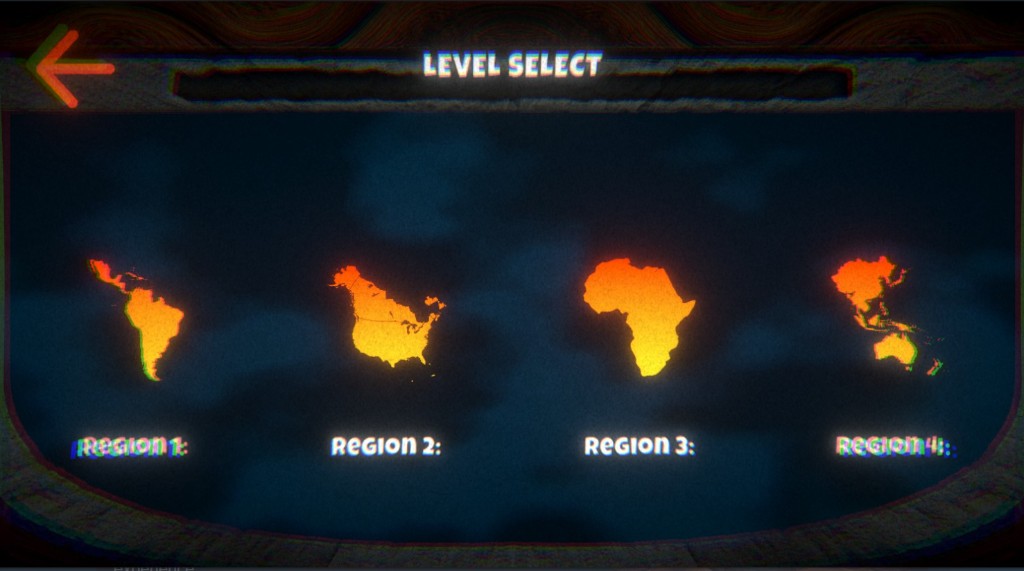 Level select with regional wildlife maps